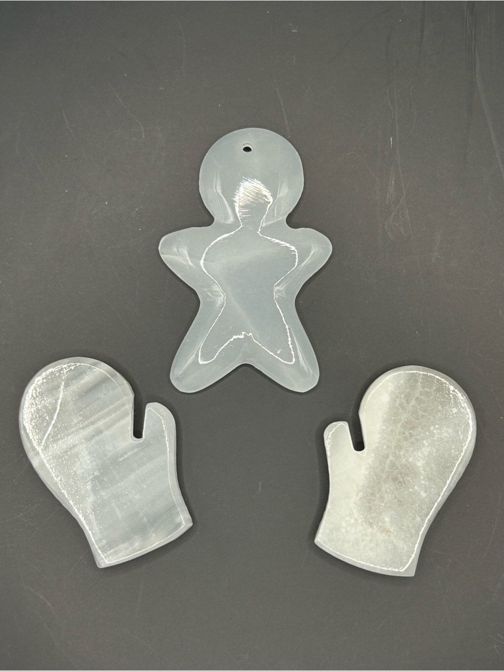 Selenite Gingerbread & Mittens - Crystals